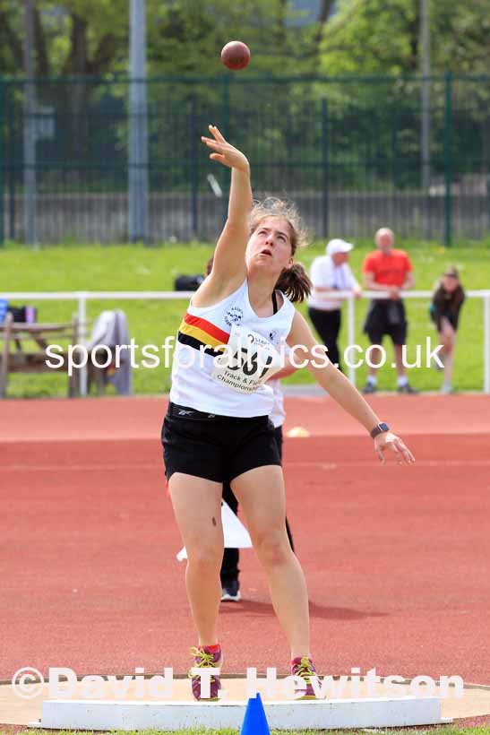 Womens Under-17s Shot Putt, 2023 North Eastern Track and Field Champs., Middlesbrough Sports Village, Middlesbrough. Photo: David T. Hewitson/Sports for All Pics